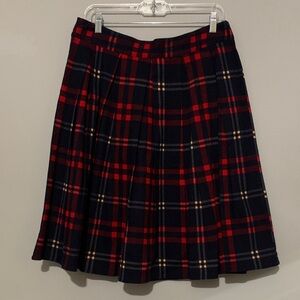 Plaid A-Line Skirt in Red and Blue